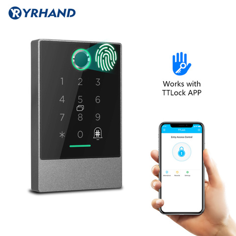 Sistema de Control por aplicación para teléfono inteligente, sistema de Control de acceso de puerta, tarjeta lectora de huellas digitales, Bluetooth, TTlock ► Foto 1/6