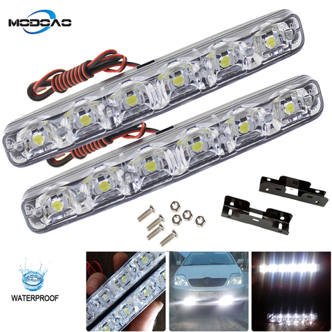 Luces de circulación diurna DRL para coche, 2 uds., lámpara diurna DRL antiniebla, 12V, 6000K, resistente al agua, súper brillante, elegante ► Foto 1/6