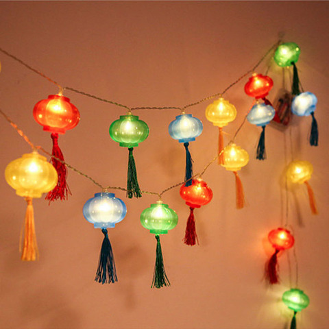 Luces LED de vacaciones con carga USB, linterna roja tradicional china para decoración de Festival de Año Nuevo, guirnalda de luces nocturnas ► Foto 1/6