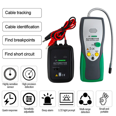 Localizador de circuito abierto y corto automotriz DY25, probador de Cable de seguimiento, herramienta de reparación, probador, trazador de coche, detector de línea de diagnóstico de tono ► Foto 1/3