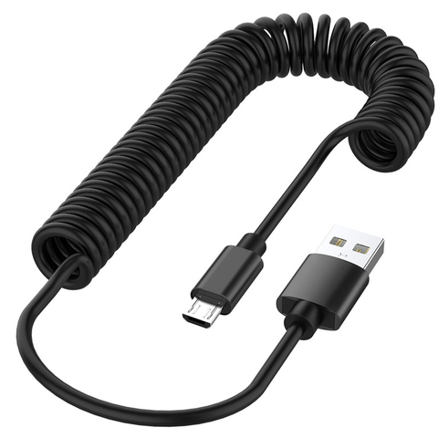 Cable USB de resorte retráctil, Cable de datos de carga tipo C, Micro USB, adaptador rápido para Samsung y Android ► Foto 1/6