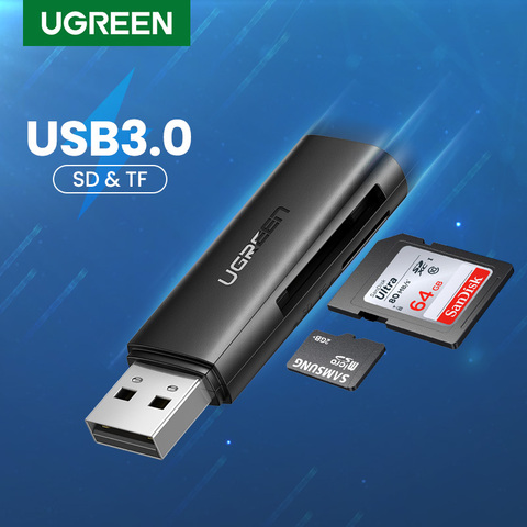 Ugreen-lector de tarjetas USB 3,0 2,0 a SD, adaptador de tarjeta de memoria TF para accesorios de ordenador portátil, lector de tarjetas inteligente ► Foto 1/6