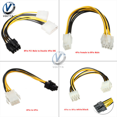 4Pin hembra a 6Pin hombre 6Pin a 6Pin/8Pin 8Pin PCI hombre doble 4Pin Cable de alimentación de Cable PCIE conector de Cable de alimentación ► Foto 1/6