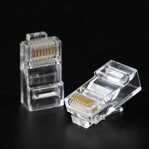 Crimpadora de enchufe Modular de red chapado en oro, Cable Ethernet RJ45, Conector de cabeza, Panel CAT5 LAN, Internet, cafés, enrutadores de ordenador, 20 Uds. ► Foto 1/6