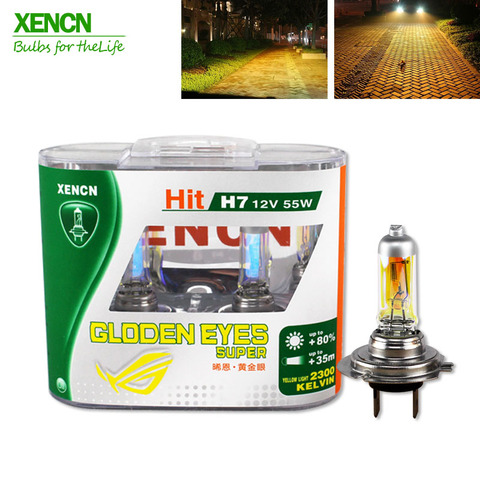 XENCN H7 12V 55W P43t 2300K halógeno Headlihgt reemplazo mejora Superamarillo luz bombillas del coche 30% más de luz envío gratis 2 uds ► Foto 1/6