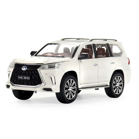 1:24 coche modelo Lexus LX570 Pull Back Scooter coches de aleación sonido luz niño juego regalo simulación colección hermosa decoración ► Foto 1/6