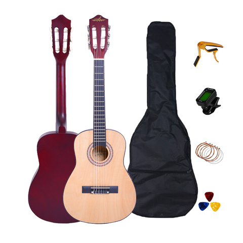 Guitarra de tilo clásica de 6 cuerdas de 30 pulgadas para principiantes, casa, mochila para la escuela, Capo, sintonizador de púas, CGT301 ► Foto 1/6