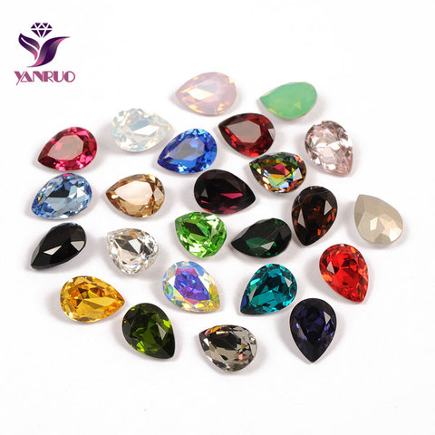 YANRUO-diamantes de imitación para costura y decoración, piedras de cristal para manualidades, joyería en forma de lágrima K9, punto posterior, 4320 ► Foto 1/6