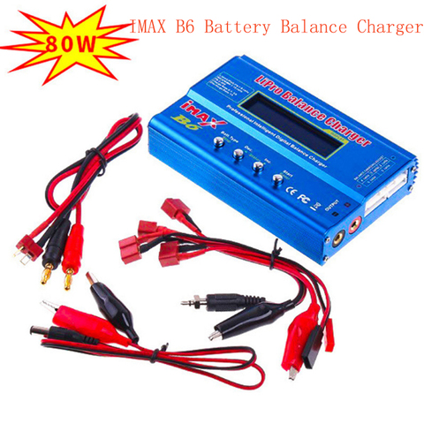 Cabzty-cargador de batería iMax B6, 80W, 6A, modelo li-po/li-fe/Ni-MH/li-lon/ni-cd/PB, enchufe T/Tamiya/XT60 opcional ► Foto 1/6