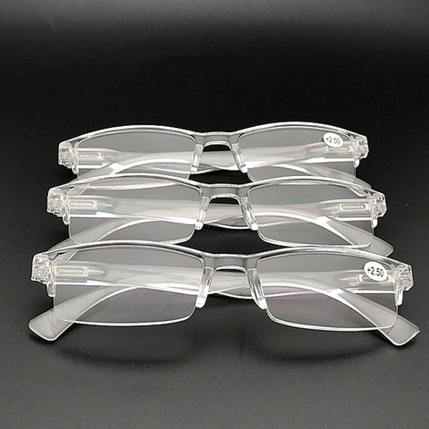 Seemfly resina transparente Gafas de lectura de las mujeres de los hombres Gafas de presbicia Gafas de lectura dioptrías + 1,0, 2,0, 2,5, 3,0, 3,5, 4,0 ► Foto 1/6
