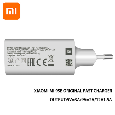 Original XIAOMI MI USB QC3.0 rápido cargador de pared con Cable Micro Usb y Cable de tipo C para XIAOMI Mi 9 8 SE CC9 A3 Redmi K20 Nota 7 Pro ► Foto 1/6