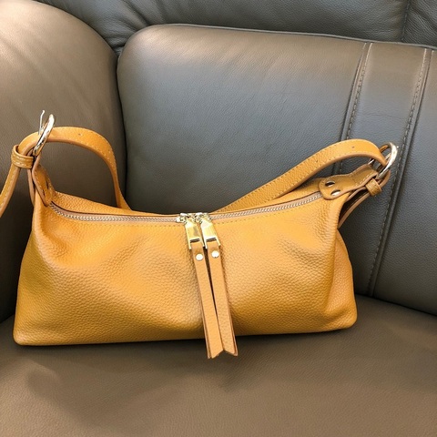 Baguette-bolso de hombro informal para Mujer, Bolsos de cuero auténtico suave a la moda, sólido, Popular, 2022 ► Foto 1/6