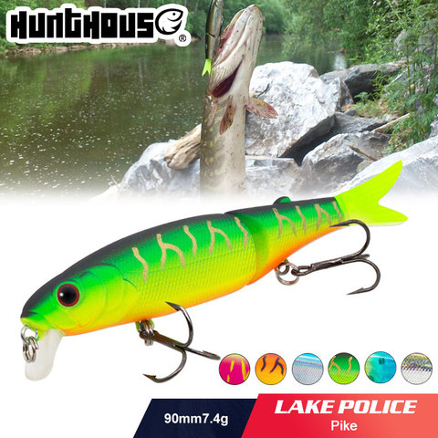 Hunthouse un cangrejo magallon pike pesca señuelo minnow calidad profesional cebo 9 cm pesca articulado cebo con VMC gancho ► Foto 1/5