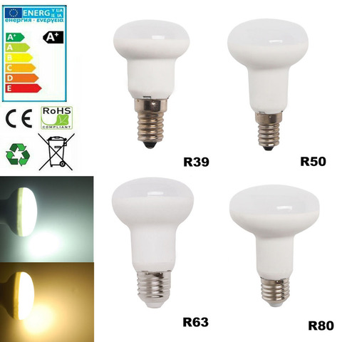 Bombilla Led E27 E14 tipo seta regulable R39 R50 R63 R80, 220V, Bombilla, foco de luz, 3W, 5W, 9W, ahorro de energía ► Foto 1/6