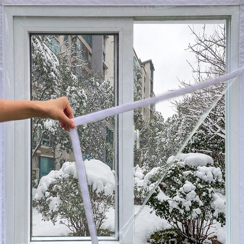 Pegatinas de aislamiento de ventana hechas a mano, para mantener el calor, cortinas a prueba de viento, Pvc, transparente, tamaño personalizado ► Foto 1/6