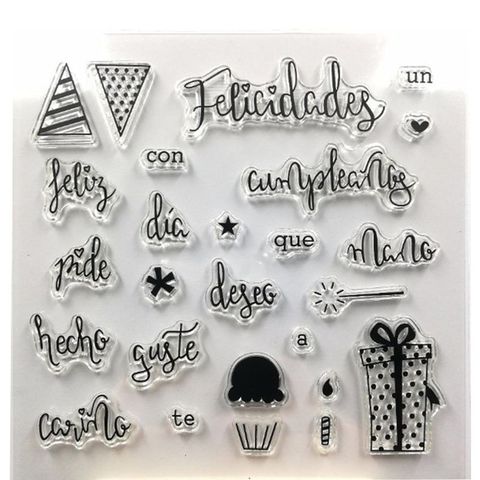 Sello de silicona transparente para regalo español, sello DIY para álbum de recortes grabado en relieve para fotos álbum de decoración ► Foto 1/6