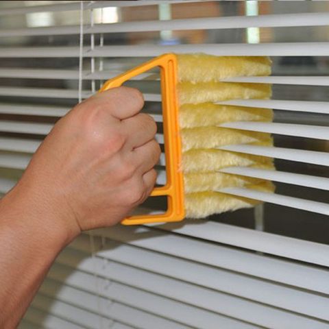 Cepillo de microfibra de plástico portátil para lavado de persianas, ventanas, aire acondicionado, limpiador, herramientas de limpieza, accesorios, 1 unidad ► Foto 1/6