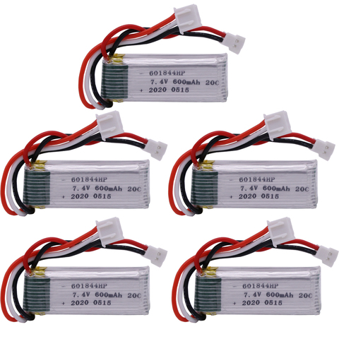 Batería lipo para WLtoys F959 XK DHC-2 A600 A700 A800 A430 2.2wh componentes para drones RC 7,4 V 600mah 2S, piezas de juguete ► Foto 1/6