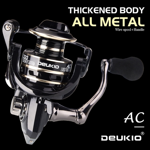 Carrete de pesca DEUKIO Spinning 8KG Max Drag Metal acero inoxidable carrete de agua salada para la pesca ► Foto 1/6