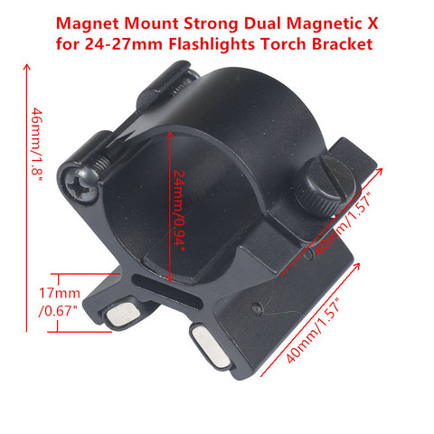 Soporte magnético doble para linternas, para antorchas de 24-27 mm, con montura táctica y caja original ► Foto 1/6