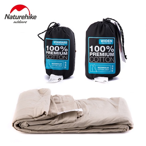 Naturehike-saco de dormir individual y doble, ultraligero, portátil, de algodón, para exteriores, acampar y viajar ► Foto 1/6