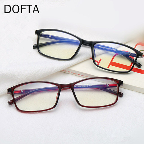 DOFTA-Gafas de ordenador para hombre y mujer, lentes con protección UV 400, con bloqueo de luz azul, montura para gafas ópticas TR ► Foto 1/6