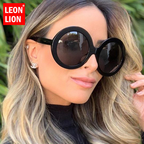 LeonLion-Gafas De Sol redondas De gran tamaño para mujer y hombre, lentes De Sol ovaladas, Vintage, De lujo, 2022 ► Foto 1/6