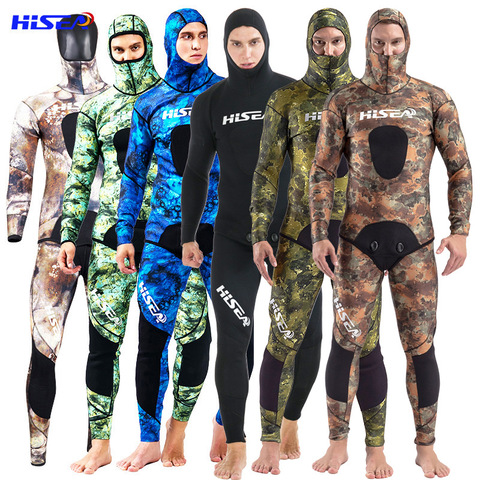 Hisea-traje de buceo de camuflaje para hombre, traje de buceo de 3,5mm, ropa de Pesca y Caza ► Foto 1/6