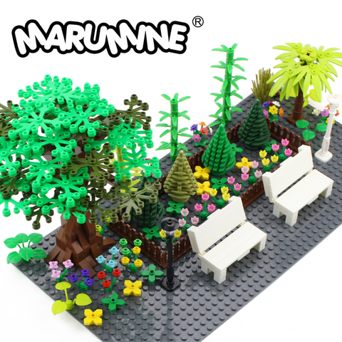 Marumine-piezas de accesorios para plantas de árbol MOC, bloques de construcción compatibles con flor verde, arbusto de hierba, hoja, jungla, jardín, juego de ciudad, piezas ► Foto 1/6