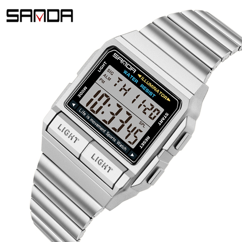 Sanda-reloj de cuarzo de lujo para hombre, cronógrafo de marca superior, de plata, de acero, resistente al agua, color oro rosa, Masculino ► Foto 1/6