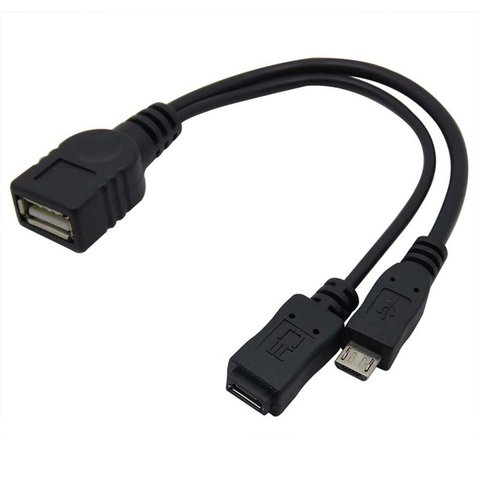 Adaptador USB 2 en 1 OTG Micro Puerto USB Power Y Splitter a Micro 5 Pin macho hembra Cable Micro Cable USB OTG duradero ► Foto 1/1