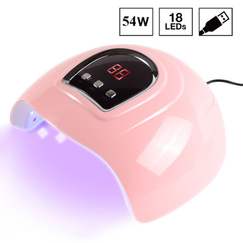 Secador de uñas profesional para mujeres, lámpara UV de 54w con doble fuente de luz LED, máquina de terapia de luz ► Foto 1/6