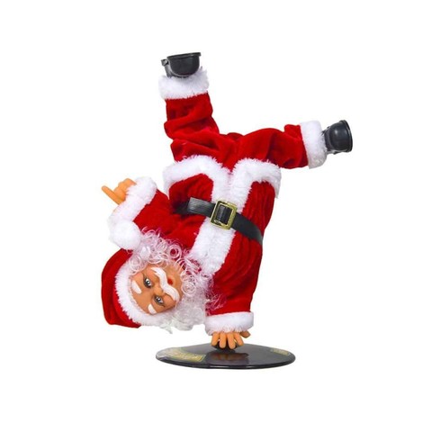 Papá Noel con música eléctrica, muñeco de baile giratorio invertido, Hip Hop, Navidad, regalo creativo, ornamento de Navidad ► Foto 1/6