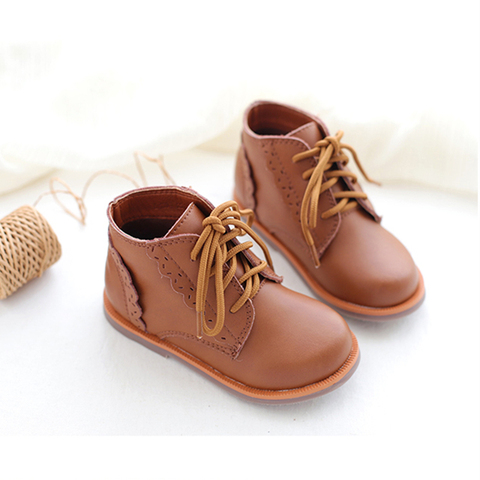 Botas de nieve de cuero genuino para niños, zapatos impermeables de moda para chicas, de alta calidad, para invierno ► Foto 1/6