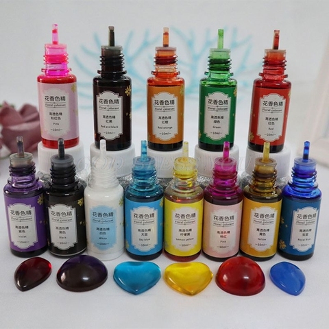 Pigmento epoxi líquido de 13 colores, colorante de resina epoxi de 0,35 oz, pigmento de resina altamente concentrado, recuerdo de flor, artesanía de resina ► Foto 1/6