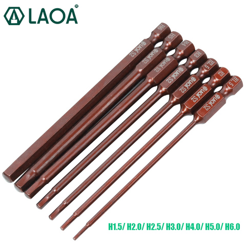 LAOA Destornillador hexagonal Bits puntas de destornillador eléctrico se Destornillador hexagonal cabeza H1.5 H2.0 H2.5 H3.0 H4.0 H5.0 H6.0 ► Foto 1/6