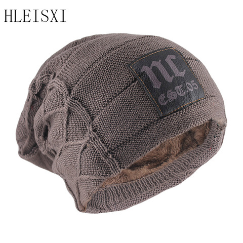 Gorros de invierno para hombres adultos abrigados Skullies moda letra tejida mujer sombrero al aire libre colorido Casual hueso marca suave lana Gorras ► Foto 1/6