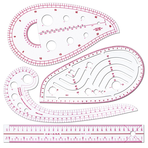 4 Uds de sastre de Set de regla DIY sastre los patrones de costura dibujo acolchado herramientas ropa Patchwork de curva de ► Foto 1/6