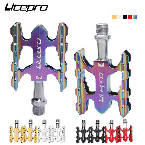 Litepro-Pedal para bicicleta plegable, rodamiento sellado, aleación de aluminio, antideslizante, BMX, Universal, para Brompton Fnhon ► Foto 1/6