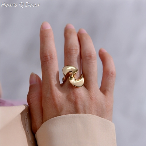 Anillos apilables de titanio con remolino martillado para mujer, joyería de acero inoxidable 361L, Punk, diseñador de fiestas, Club, cóctel, Ins ► Foto 1/6