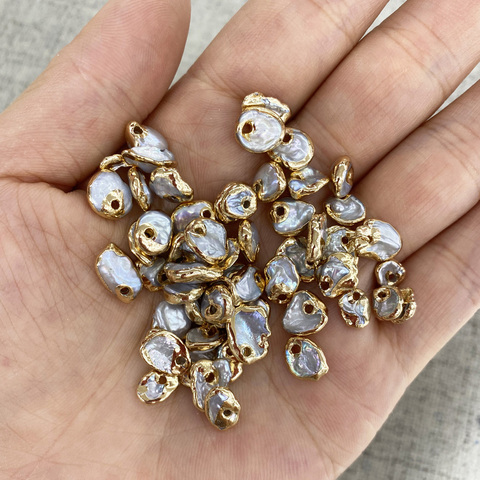Colgantes de perlas naturales de agua dulce, exquisitos dijes irregulares para fabricación de joyas, collar, pulsera, accesorios, tamaño de 8-10mm ► Foto 1/6
