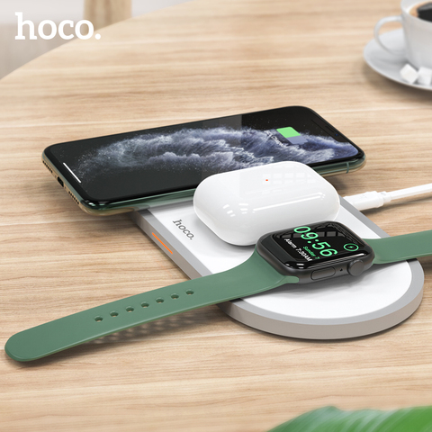 HOCO-cargador inalámbrico 3 en 1 para iphone 11 Pro, X, XS, Max, XR, Apple Watch 5, 4, 3, 2, Airpods Pro, soporte de carga rápida para Samsung S20 ► Foto 1/6