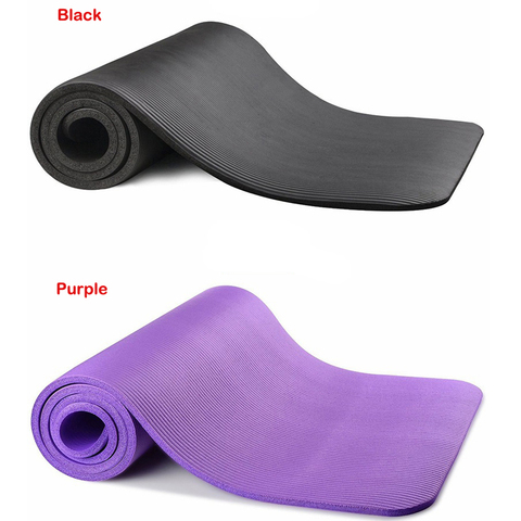 Esterilla de yoga y ejercicio extra gruesa de 10mm, NBR ligera y duradera para yoga, esterilla antideslizante para ejercicio para principiantes, esterilla de gimnasio de Yoga saludable ► Foto 1/6