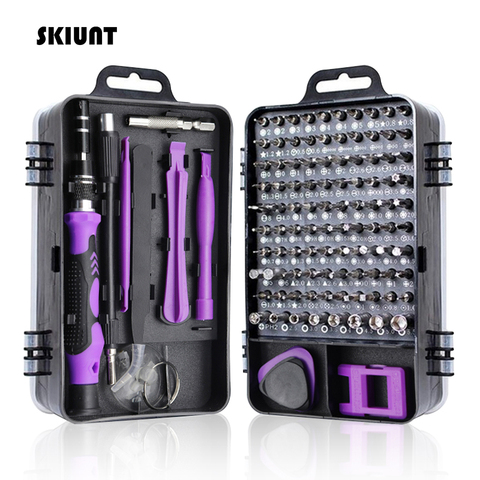 SKIUNT-Juego de destornilladores 115 en 1, Juego de puntas de destornillador de precisión CR-V, tornillo hexagonal magnético, Torx Bits, Kit de herramientas para reparar teléfonos y ordenadores portátiles ► Foto 1/6