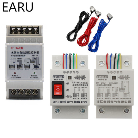 Interruptor automático de controlador del nivel de agua, sensor para el tanque, controlador de bomba de agua, DF-96D D 220V ► Foto 1/6