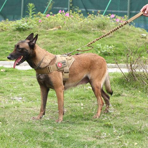 Arnés de perro táctico militar de la patrulla K9 que funciona con el Collar de mascota pequeño gran arnés de perro servicio Chaleco de perro con el mango productos para mascotas ► Foto 1/6