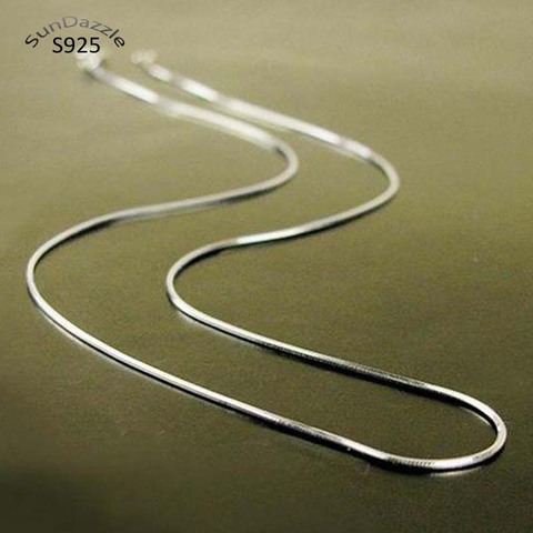 Collar de cadena de plata sólida 925 auténtica y pura para hombre, cadena de serpiente de mujer, joyería masculina femenina de 50cm de largo ► Foto 1/6
