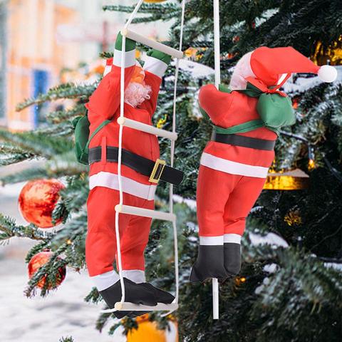 Colgante navideño de Papá Noel muñeco colgante escalera de cuerda escalada decoración de árbol de Año Nuevo decoración colgante de árbol de Navidad ► Foto 1/6