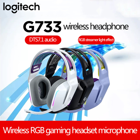 Logitech-auriculares inalámbricos G733 LIGHTSPEED RGB para juegos, cascos PRO-G DTS con sonido envolvente: X 2,0 para PC, Windows, macOS, PlayStation ► Foto 1/6