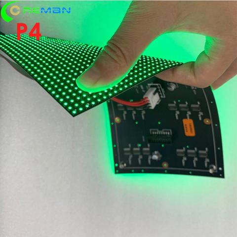 Módulo de pantalla led flexible para interiores, flexible, curvado, de Shenzhen guangzhou, fabricación de fábrica, matriz led p4 64x32 32x32 ► Foto 1/6